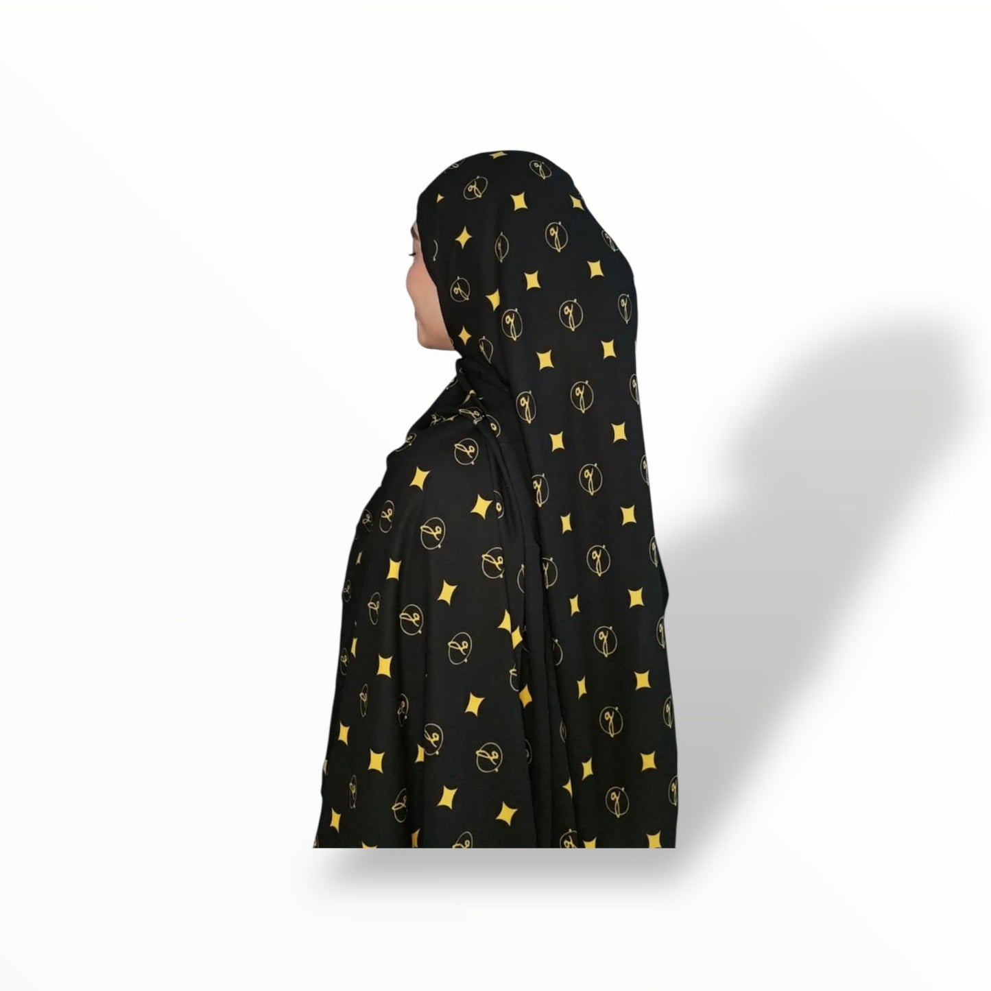 G SHAWL 2METER KOREAN CHIFFON - BLACK/GOLD