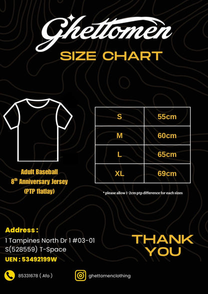 8TH ANNIVESARY BASEBALL JERSEY (ADULT)